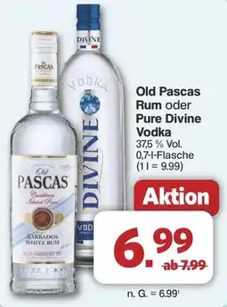 Famila Nord West Old Pascas Rum oder Pure Divine Vodka Angebot