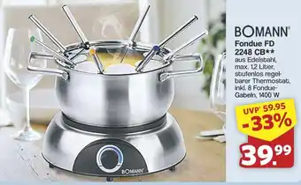 Famila Nord West BOMANN Fondue FD 2248 CB Angebot