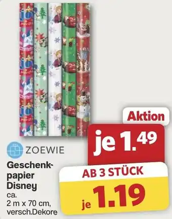 Famila Nord West Zoewie geschenk- papier disney Angebot