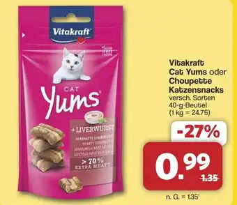 Famila Nord West Vitakraft Cat Yums oder Choupette Katzensnacks Angebot