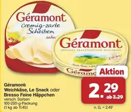 Famila Nord West Géramont Weichkäse, Le Snack oder Bresso Feine Häppchen Angebot