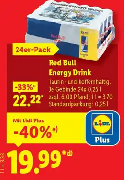 Lidl Red Bull Energy Drink Angebot