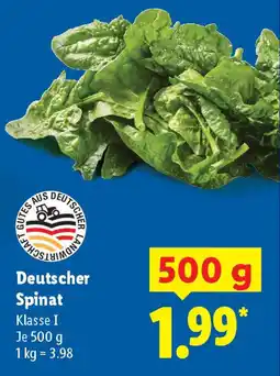 Lidl Deutscher Spinat Angebot