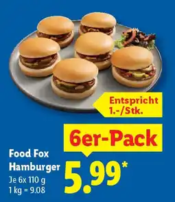 Lidl Food Fox Hamburger 6er-Pack Angebot