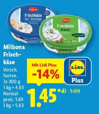 Lidl Milbona Frisch- käse Angebot