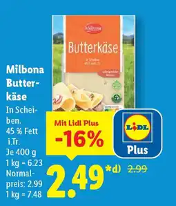 Lidl Milbona Butter- käse Angebot