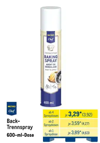 METRO METRO Chef Back- Trennspray Angebot