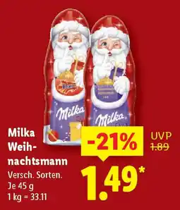 Lidl Milka Weih- nachtsmann Angebot
