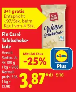 Lidl Fin Carré Tafelschoko- lade Angebot