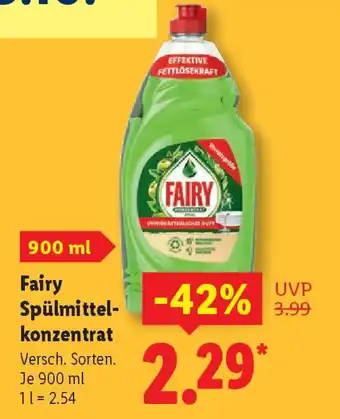 Lidl Fairy Spülmittel- konzentrat Angebot