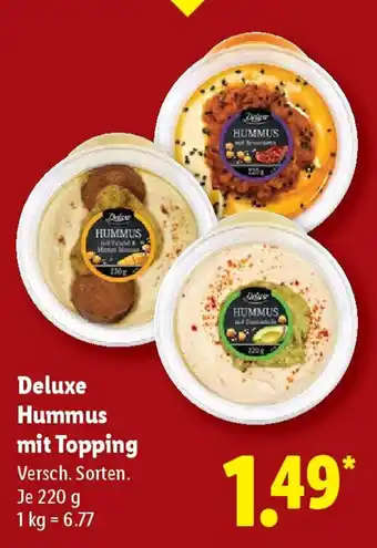Lidl Deluxe hummus mit Topping Angebot
