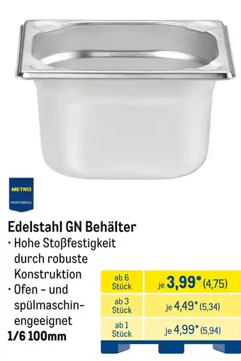 METRO METRO PROFESSIONAL Edelstahl GN Behälter Angebot