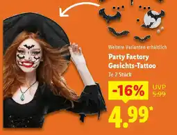 Lidl Party Factory Gesichts-Tattoo Angebot