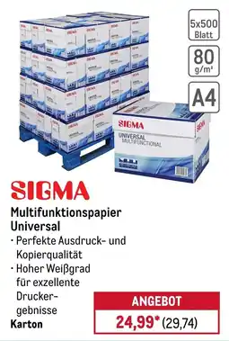 METRO SIGMA Multifunktionspapier Universal Angebot