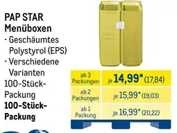 METRO PAP STAR Menüboxen Angebot