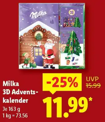 Lidl Milka 3D Advents- kalender Angebot