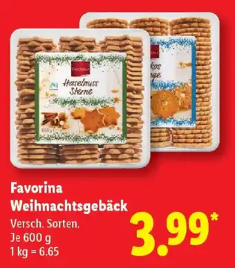 Lidl Favorina Weihnachtsgebäck Angebot