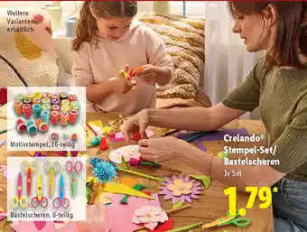 Lidl Crelando Stempel-Set/ Bastelscheren Angebot