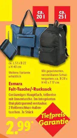 Lidl Esmara Falt-Tasche/-Rucksack Angebot