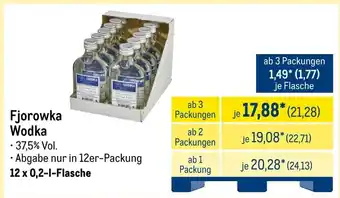 METRO Fjorowka Wodka Angebot