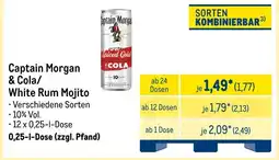 METRO Captain Morgan & Cola/ White Rum Mojito Angebot