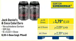 METRO Jack Daniel's & Coca Cola/Zero Angebot