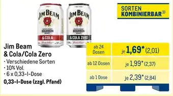 METRO Jim Beam & Cola/Cola Zero Angebot