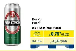 METRO Beck's Pils Angebot