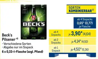 METRO Beck's Pilsener Angebot