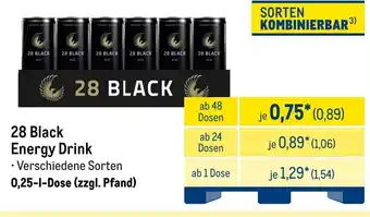 METRO 28 BLACK Energy Drink Angebot