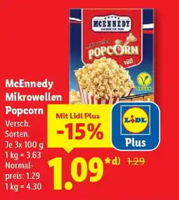Lidl McEnnedy Mikrowellen Popcorn Angebot