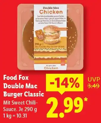 Lidl Food Fox Double Mac Burger Classic Angebot