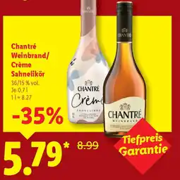 Lidl Chantré Weinbrand/ Crème Sahnelikör Angebot