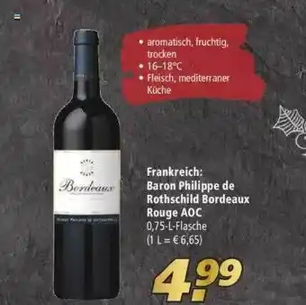 Marktkauf Baron Philippe De Rothschild Bordeaux Rouge Aoc Angebot