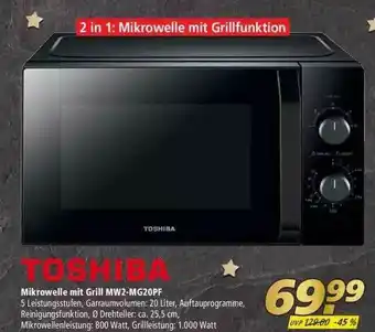 Marktkauf Toshiba Mikrowelle Mit Grill Mw2-mg20pf Angebot