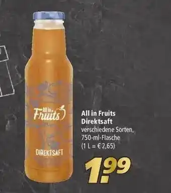 Marktkauf All In Fruits Direktsaft Angebot