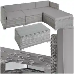 Netto Marken-Discount tectake Rattan Lounge, für 3 bis 4 Personen, UV-beständig, mit Sicherheitsglasplatte Angebot