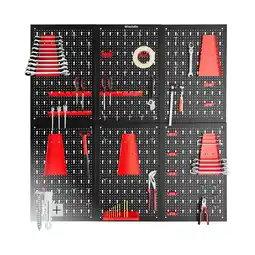 Netto Marken-Discount tectake Werkzeuglochwand, sechsteilig, lackierter Stahl, Belastbarkeit 4 kg pro Platte Angebot