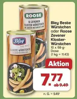 Famila Nord Ost Bley Beste Würstchen oder Roose Zevener Kloster-Würstchen Angebot