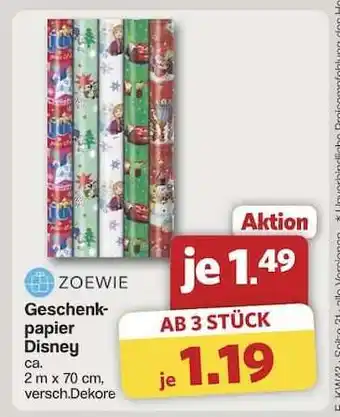 Famila Nord Ost Geschenkpapier Disney Angebot