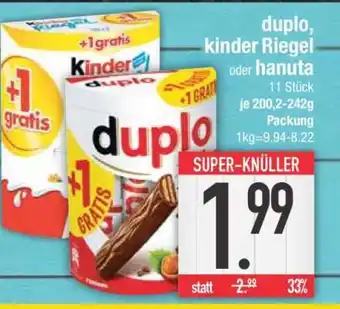 Edeka duplo, kinder Riegel oder hanuta Angebot