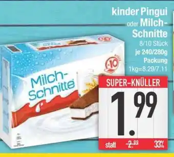 Edeka kinder Pingui oder Milch-Schnitte Angebot