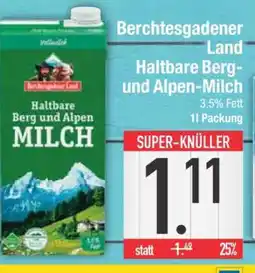 Edeka Berchtesgadener Land Haltbare Berg- und Alpen-Milch Angebot