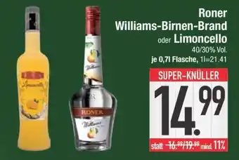 Edeka Roner Williams-Birnen-Brand oder Limoncello Angebot