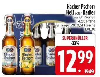 Edeka Hacker Pschorr Hell oder Radler Angebot