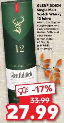 Kaufland GLENFIDDICH Single Malt Scotch Whisky 12 Jahre Angebot