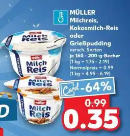 Kaufland MÜLLER Milchreis, Kokosmilch-Reis oder Grießpudding Angebot