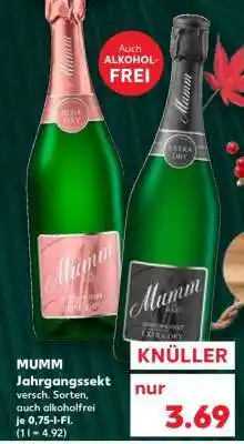 Kaufland Mumm Jahrgangssekt Angebot