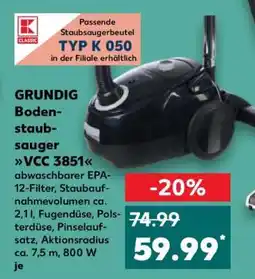 Kaufland Grundig Bodenstaubsauger VCC 3851 Angebot