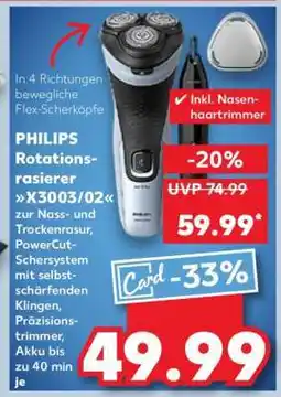 Kaufland PHILIPS Rotationsrasierer X3003/02 Angebot